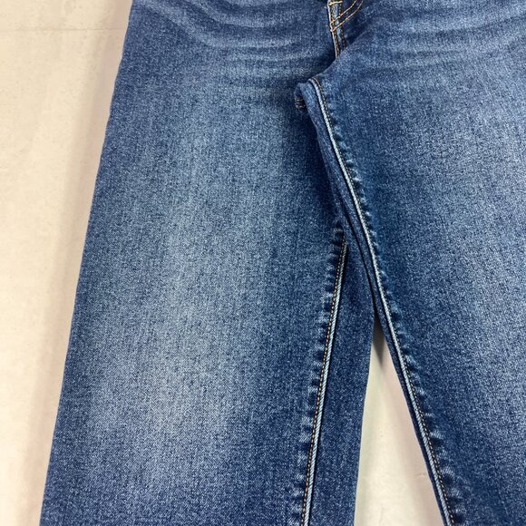 Levi's Jeans Women 24x25* Ribcage High Rise Straight Crop Dark Blue Denim Tag 25 - Picture 4 of 16